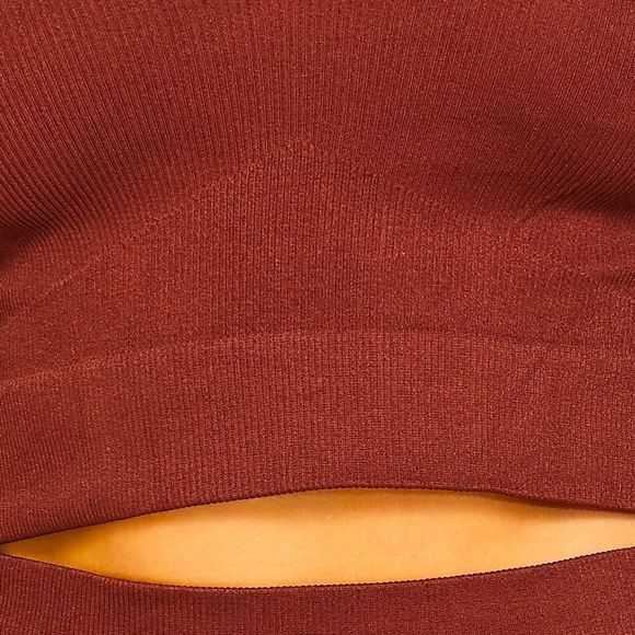 Seamless Rib-Knit Longsleeve Crop Top 2 Piece Set - Picture 6 of 6